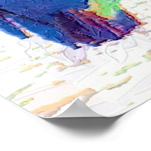 Abstrakter Blauhelm Poster (Ecke)