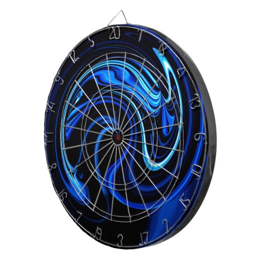 Abstrakter Blaupfau Dartscheibe (Vorderseite rechts)