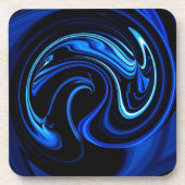 Abstrakter Blaupfau Getränkeuntersetzer (Vorderseite)