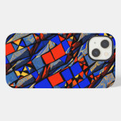 Abstrakter Bleiglas-Stil iPhone Hülle (Rückseite (Horizontal))