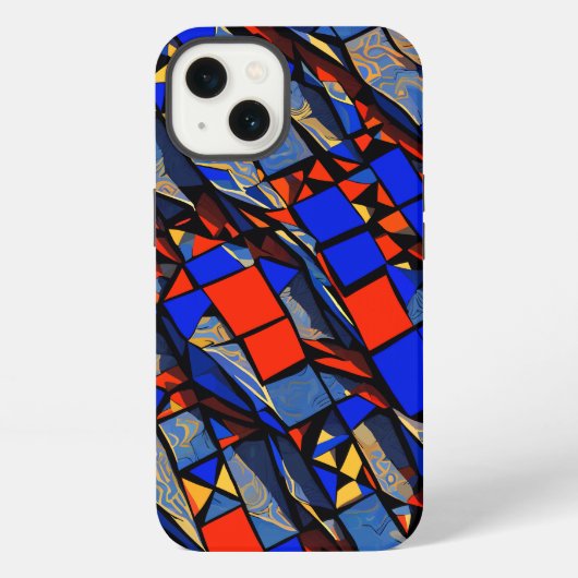 Abstrakter Bleiglas-Stil iPhone Hülle (Rückseite)