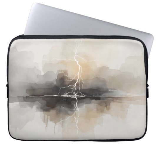 Abstrakter Blitz im Neutrals Druck Laptopschutzhülle (Vorderseite)