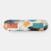 Abstrakter Blockpinselstrich - Minimalistische Kun Skateboard (Horizontal)