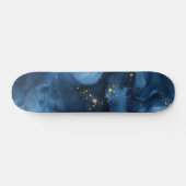 Abstrakter Blue-and-Gold-Night-Sky Skateboard (Horizontal)