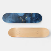 Abstrakter Blue-and-Gold-Night-Sky Skateboard (Horizontal)