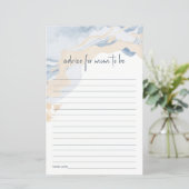 Abstrakter Blue Beige Coastal Beach Ratschlag für (Stehend Vorderseite)