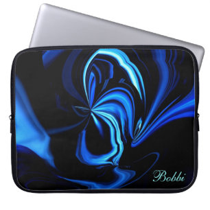 Abstrakter Blue Buterfly Notebook-Sieb *Personalis Laptopschutzhülle