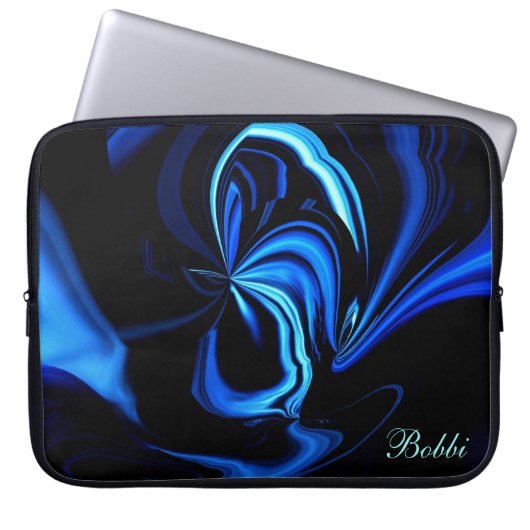 Abstrakter Blue Buterfly Notebook-Sieb *Personalis Laptopschutzhülle (Vorderseite)