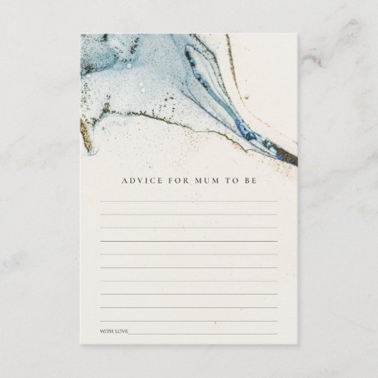 Abstrakter Blue Gold-Ratschlag für Mum Baby-Dusche Begleitkarte (Vorderseite)
