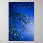 Abstrakter Blue Icy Tree Poster (Vorne)