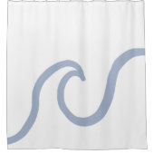 Abstrakter Blue Ocean Wave Minimalistischer Duschv Duschvorhang (Vorderseite)