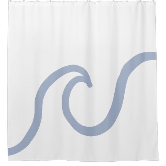 Abstrakter Blue Ocean Wave Minimalistischer Duschv Duschvorhang (Vorderseite)