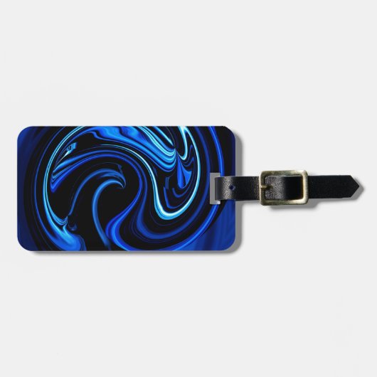 Abstrakter Blue Peacock-Tag Gepäckanhänger (Vorderseite horizontal)
