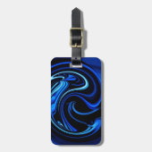Abstrakter Blue Peacock-Tag Gepäckanhänger (Vorderseite vertikal)