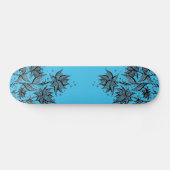 Abstrakter Blume Lineart BlauSkateboard Skateboard (Horizontal)