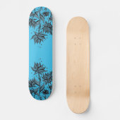 Abstrakter Blume Lineart BlauSkateboard Skateboard (Vorderseite)