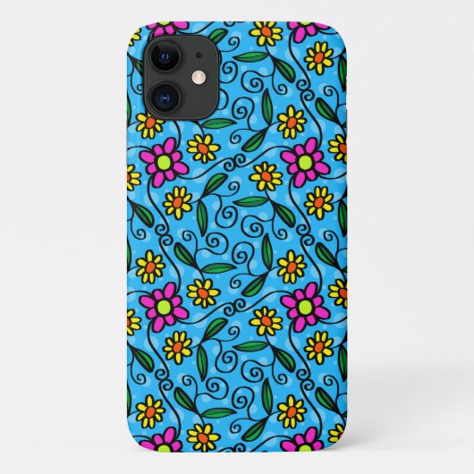 Abstrakter Blumen iPhone 11 Hülle (Rückseite)