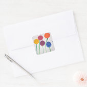 Abstrakter Blumenaufkleber Quadratischer Aufkleber (Umschlag)