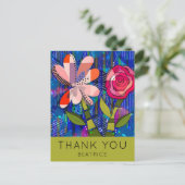 Abstrakter Blumenbeweis: Benutzerdefinierter Text Postkarte (Stehend Vorderseite)