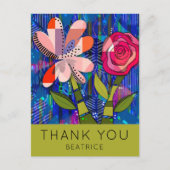 Abstrakter Blumenbeweis: Benutzerdefinierter Text Postkarte (Vorderseite)