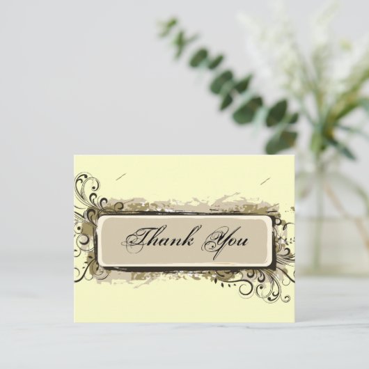 Abstrakter Blumendanke Postkarte (Stehend Vorderseite)