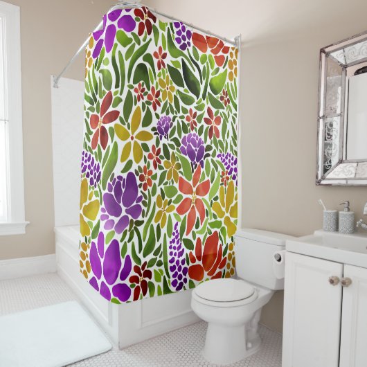 Abstrakter Blumenduschvorhang Duschvorhang (Beispiel)