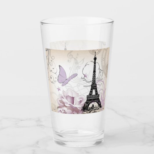 Abstrakter Blumeneiffelturm Glas (Vorderseite)