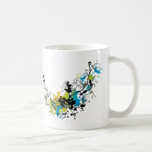 abstrakter Blumenentwurf Kaffeetasse (Rechts)
