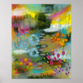Abstrakter Blumengarten 2 Blumen Botanische Malere Poster (Vorne)