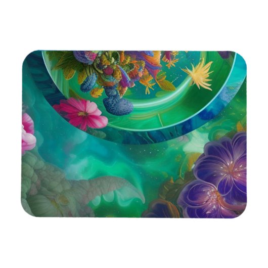 Abstrakter Blumengarten Magnet (Horizontal)