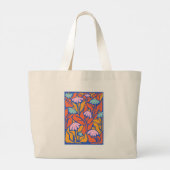 'Abstrakter Blumengarten' Moderne Kunst Jumbo Stoffbeutel (Rückseite)