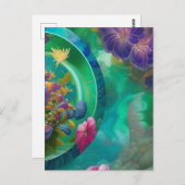 Abstrakter Blumengarten Postkarte (Vorne/Hinten)