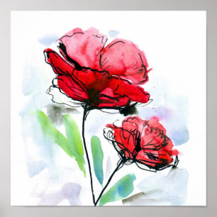 Abstrakter, blumengeschmückter Hintergrund 2 Poster