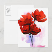 Abstrakter, blumengeschmückter Hintergrund 2 Postkarte (Vorne/Hinten)