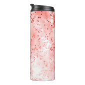 Abstrakter blumengeschmückter Hintergrund rosa Blu Thermosbecher (Nach rechts gedreht)