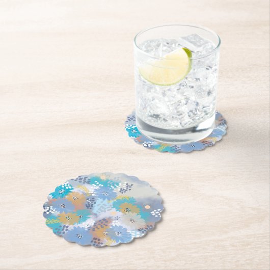 Abstrakter, blumengeschmückter Strand Untersetzer (Vor Ort)