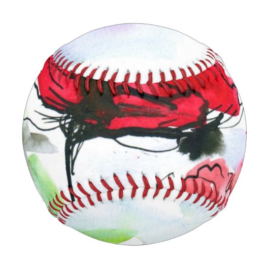 Abstrakter Blumenhintergrund Baseball (Vorderseite)