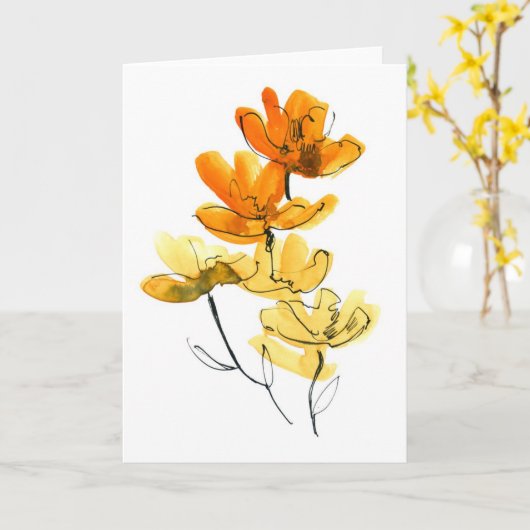 Abstrakter Blumenhintergrund Karte (Gelbe Blume)