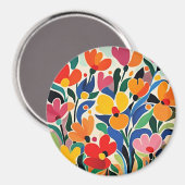 Abstrakter Blumenhintergrund, lebendig, Magnet (Vorderseite/Rückseite)