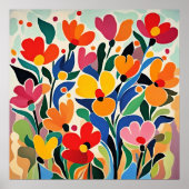 Abstrakter Blumenhintergrund, lebendig, Poster (Vorne)
