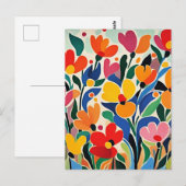 Abstrakter Blumenhintergrund, lebendig, Postkarte (Vorne/Hinten)