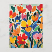 Abstrakter Blumenhintergrund, lebendig, Postkarte (Vorderseite)