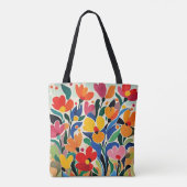 Abstrakter Blumenhintergrund, lebendig, Tasche (Rückseite)