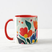 Abstrakter Blumenhintergrund, lebendig, Tasse (Links)