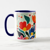 Abstrakter Blumenhintergrund, lebendig, Tasse (Links)