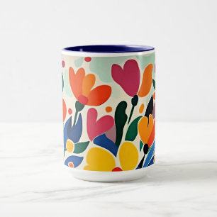 Abstrakter Blumenhintergrund, lebendig, Tasse