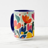 Abstrakter Blumenhintergrund, lebendig, Tasse (Vorderseite Links)