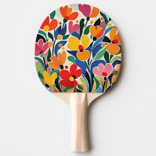 Abstrakter Blumenhintergrund, lebendig, Tischtennis Schläger