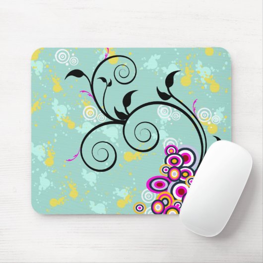 Abstrakter Blumenhintergrund Mousepad (Mit Mouse)