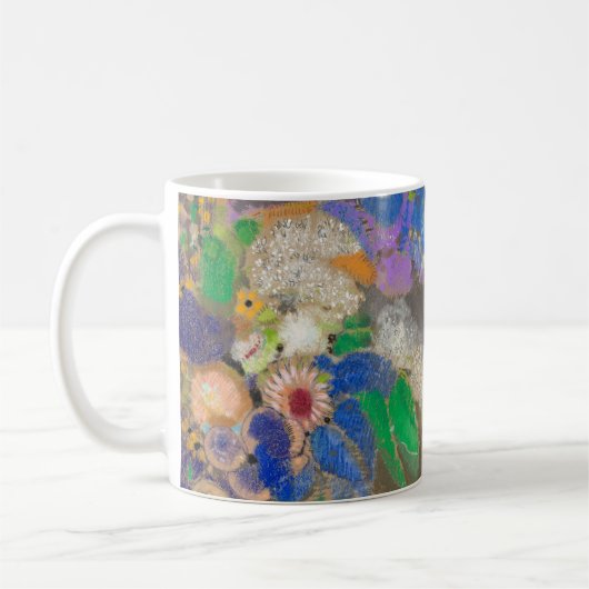 Abstrakter Blumenhintergrund von Odilon Redon. Kaffeetasse (Links)